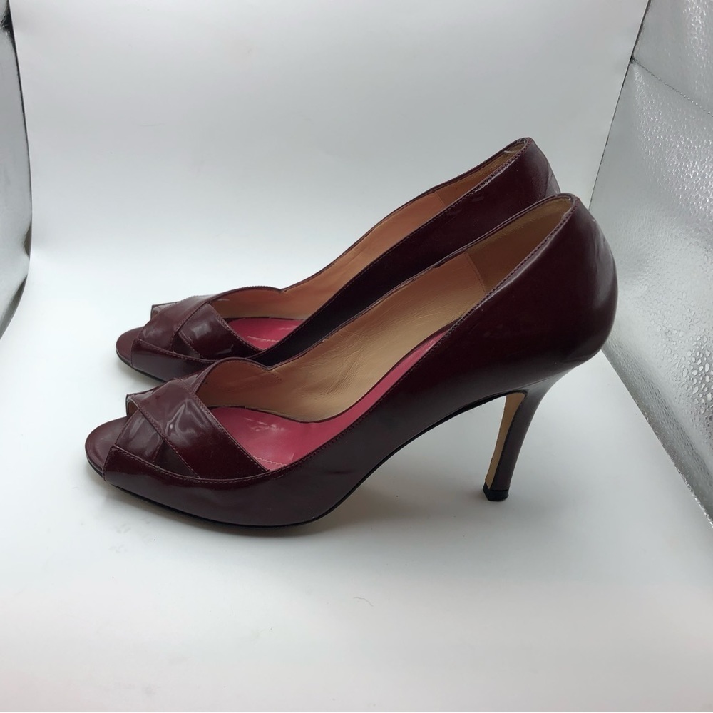 Kate Spade burgundy peep toe heels size 7